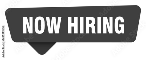 now hiring black sign isolated on transpatent background. now hiring sticker