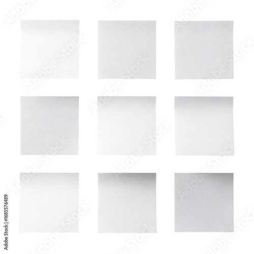 Wallpaper Mural Nine blank squares, textured paper, outlined in white, on a black background.  Each square has a subtle, irregular texture and slightly uneven edges Torontodigital.ca