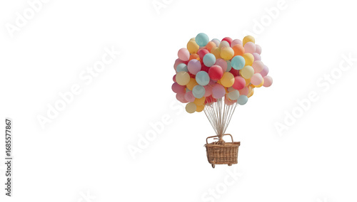 Colorful hot air balloon with many balloons (2)