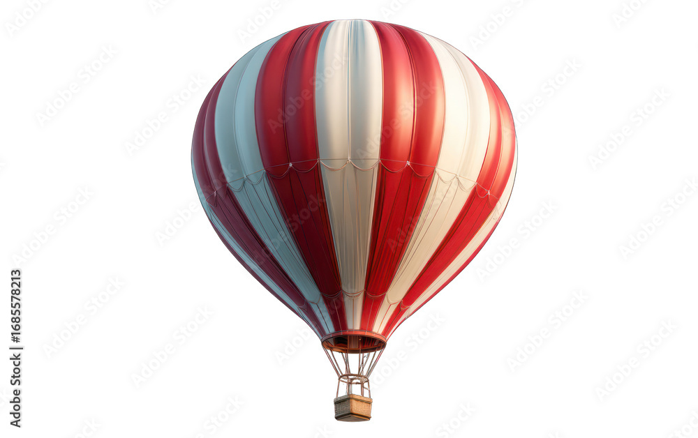 Naklejka premium Red and white striped hot air balloon