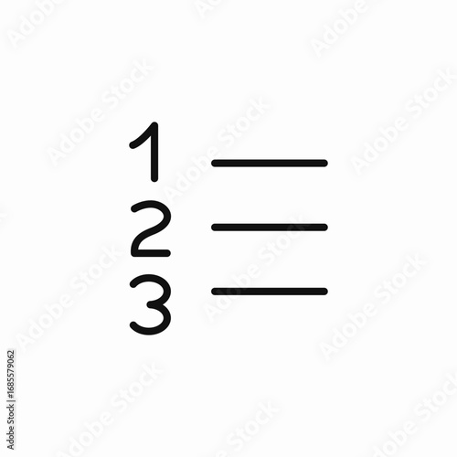 numbered list icon icon sign vector