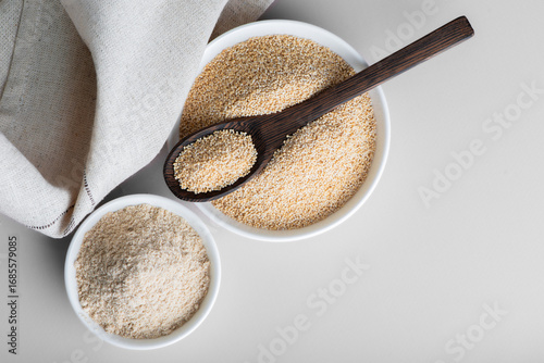 Raw organic amaranth grain. Amaranth seeds in a bowl. Amaranth pops - Amaranthus.	