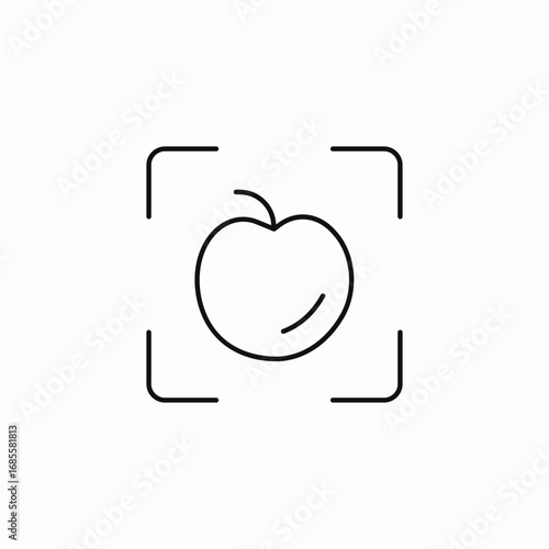 apple in camera focus icon sign vector