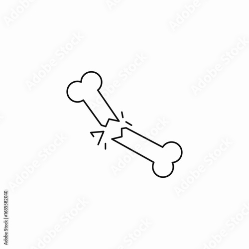 broken bone fracture icon sign vector