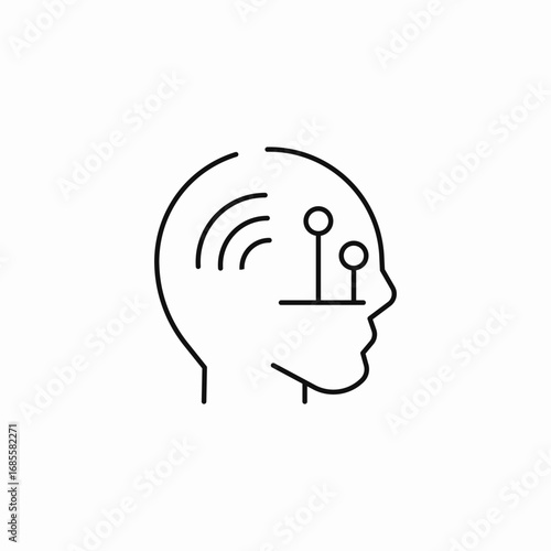 human head brain connected icon sign vector