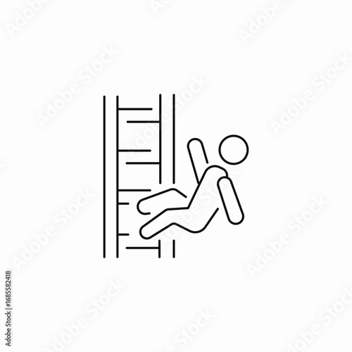 person falling off ladder icon sign vector