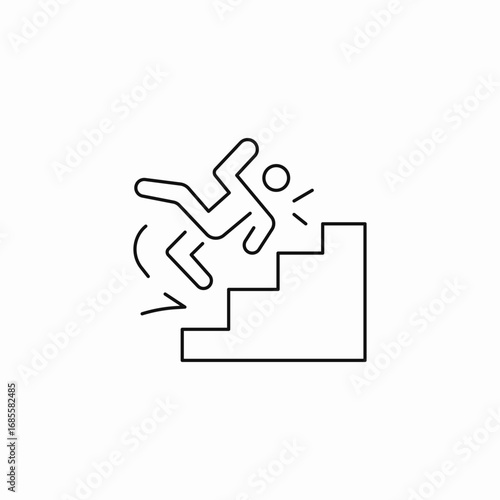 person tripping stairs icon sign vector