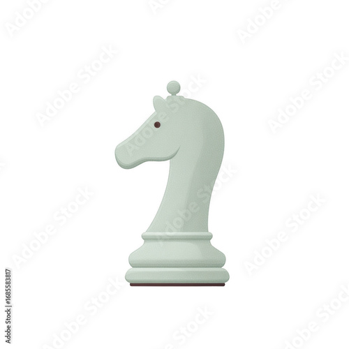 White knight chess piece representing strategy and intelligence on a clean background.
