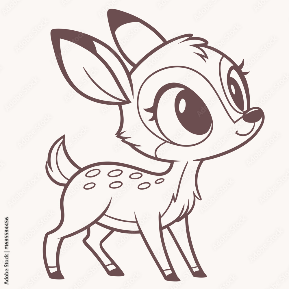 Naklejka premium vector illustration of a cartoon Deer