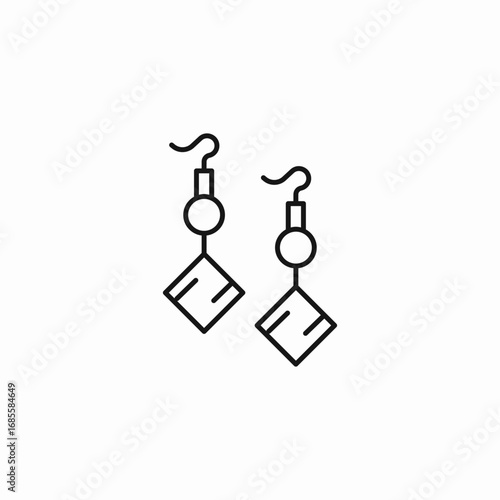 geometric shape earrings icon sign vector