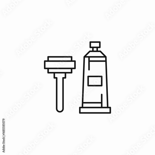 shaving products set icon sign vector