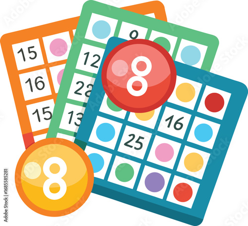 Set of 3 bingo cards vector