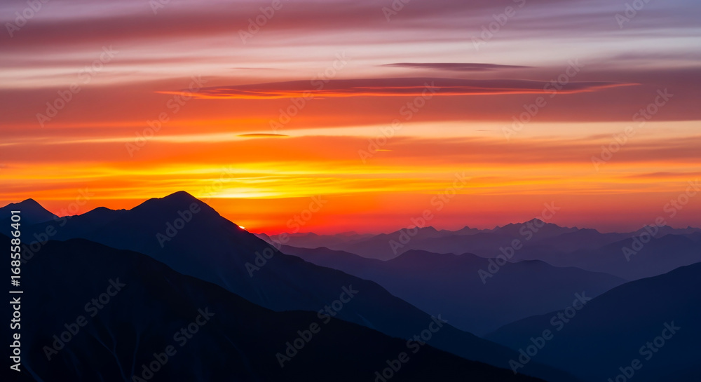 Fototapeta premium sunset in the mountains