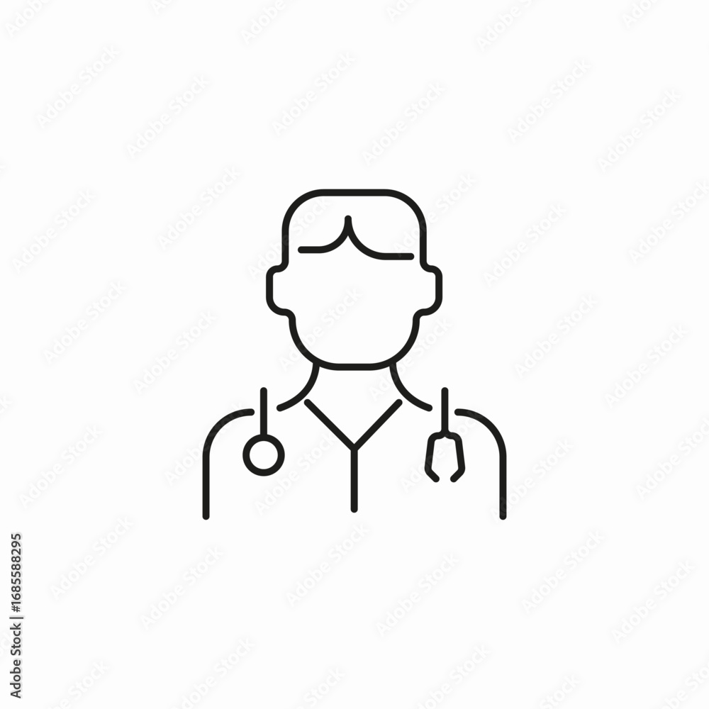 Fototapeta premium male doctor stethoscope icon sign vector