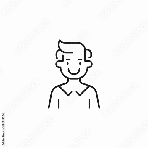happy male person icon sign vector