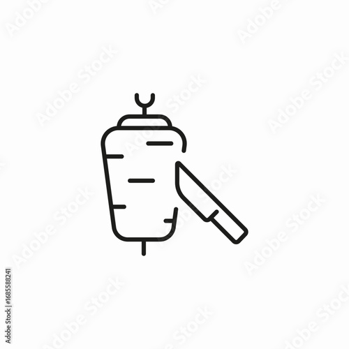 kebab with knife icon sign vector