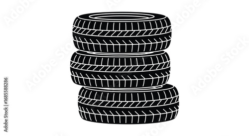 Stack of Car Tires – Vehicle Parts Illustration
