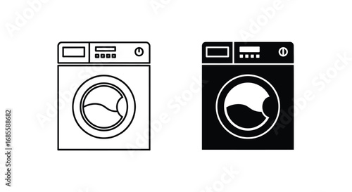 Modern Washing Machines Icon Set