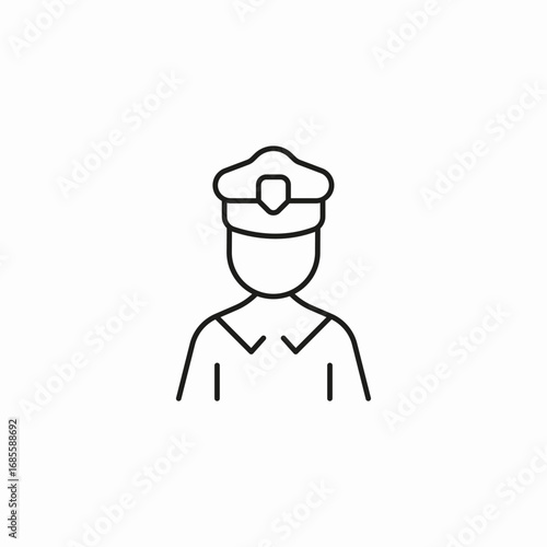 person in police uniform icon sign vector