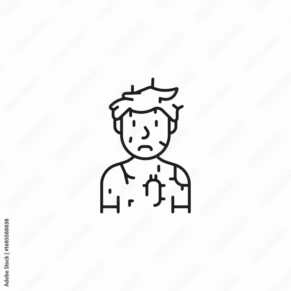 Fototapeta premium sick diseased person icon sign vector