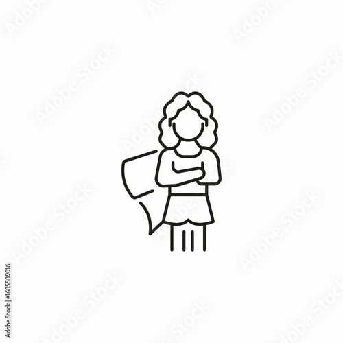 superhero woman flying icon sign vector