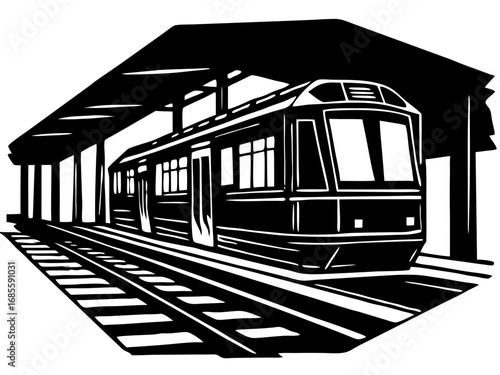 Metro Train Silhouette Design