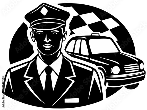 Classic Taxi Driver Silhouette