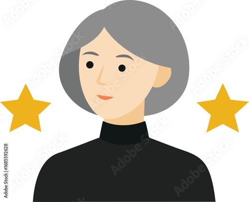 this illustration shows a young woman with short   (1).eps