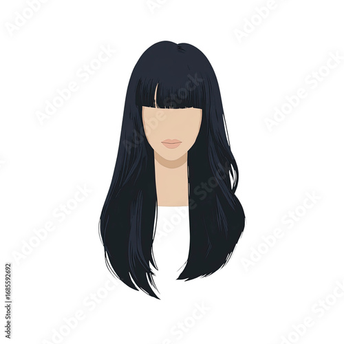 Minimalist Illustration of a Woman with Long