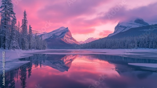 beautiful lake in the mountains