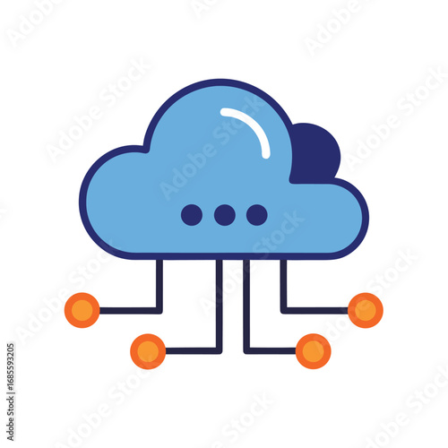 Cloud computing network connection icon data