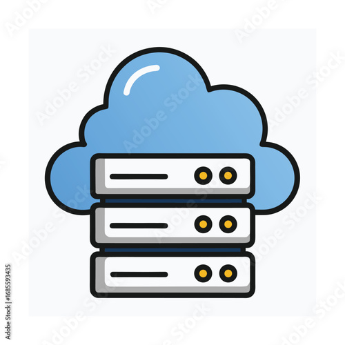 Cloud server data storage icon technology