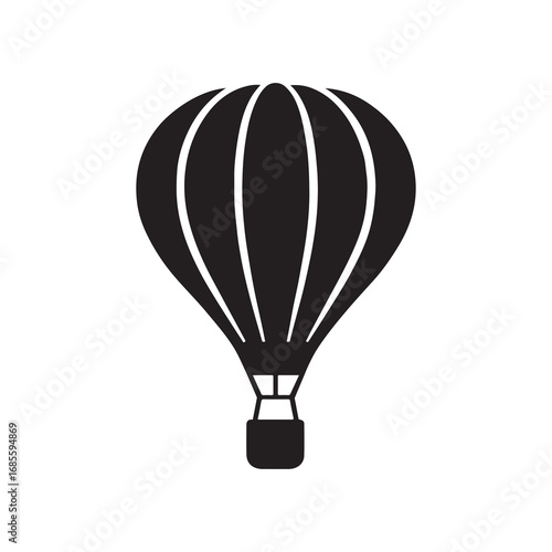Hot air balloon flying in the sky vector illustration on white background