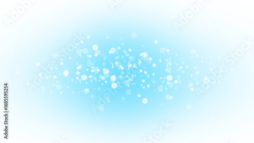 Obraz na plátně Abstract light blue background with scattered white glowing orbs