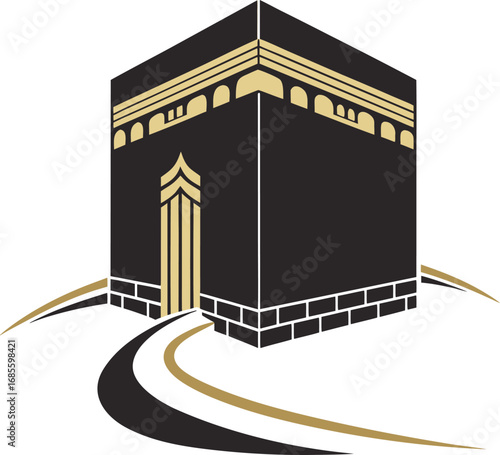 Vector art of kaaba, the holiest site in islam