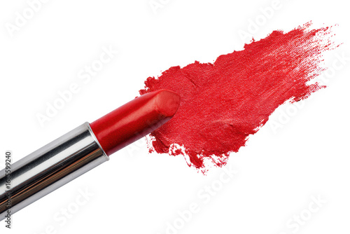 brush of red lipstick isolated, png