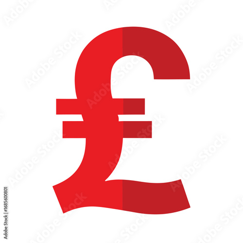 Red Pound Sterling Currency Symbol money finance