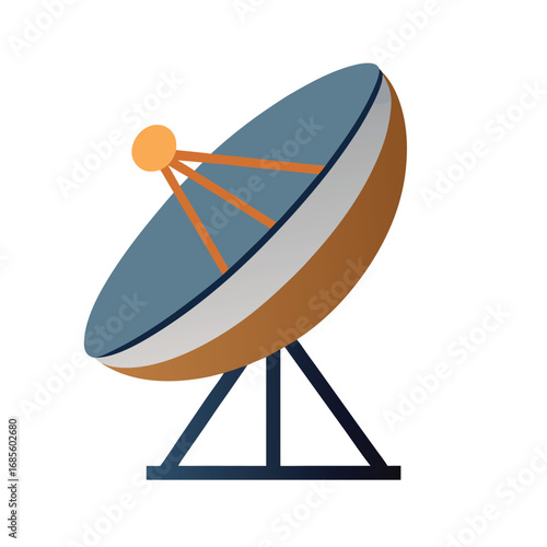 Satellite Dish Antenna Icon on White Background communication