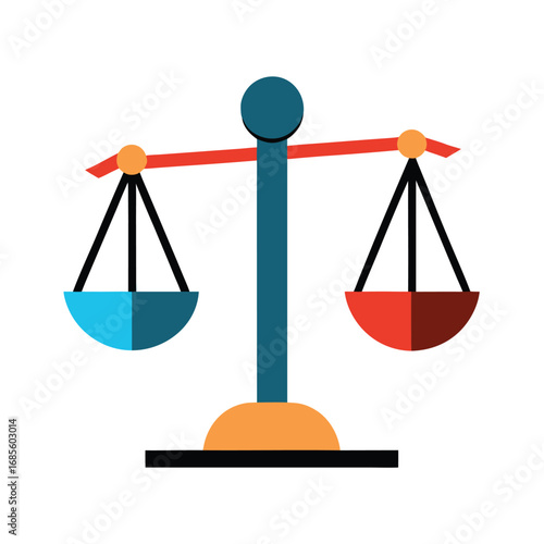 Scales of Justice Icon on White Background balance