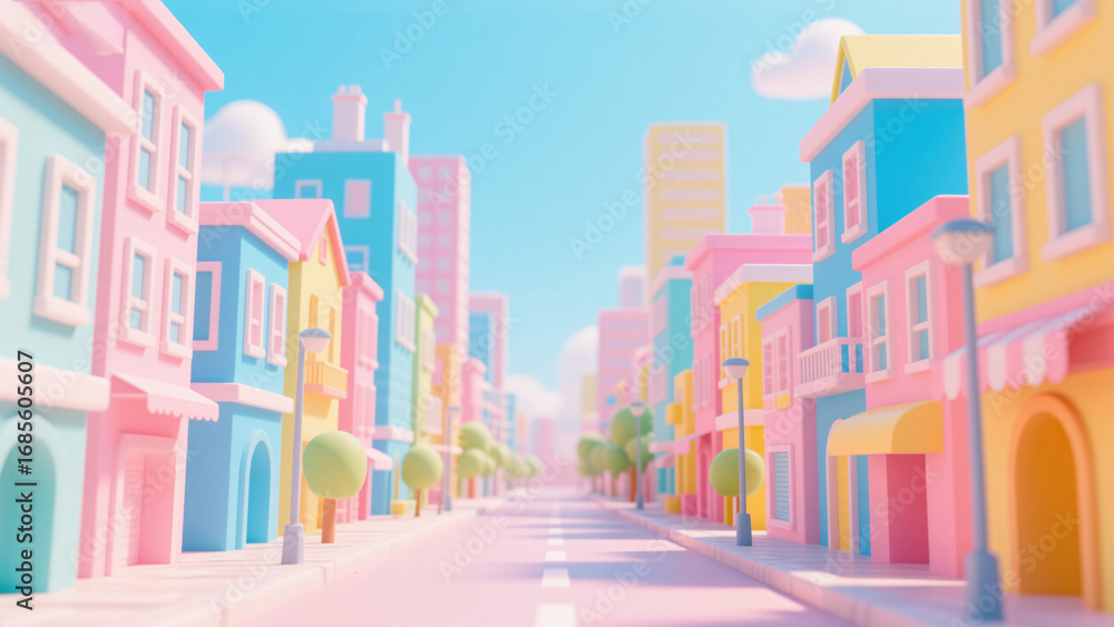 Obraz premium Cartoon City Architecture