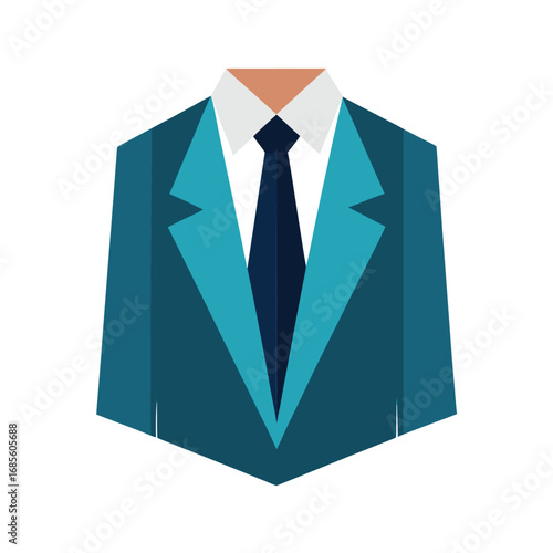 Teal Blue Suit with Dark Blue Tie and Tan Collar business