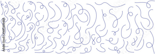 Route map dashed line silhouette. Abstract Hand-Drawn Dotted Line Collection. Dotted Spiral Curve Line. Hand Sketched Curly Border. Long squiggle dashed. Continuous Dashed Line Flow Textures
