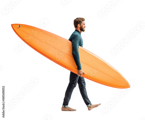 Surfer carrying a surfboard