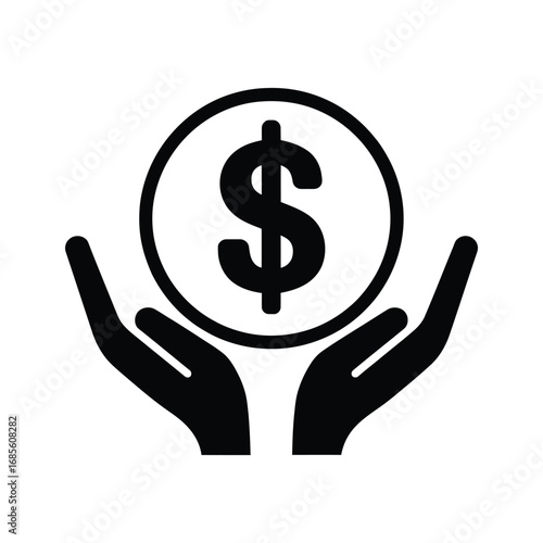 Financial security concept featuring two hands gently cradling a dollar coin, symbolizing investment, savings, and monetary protection