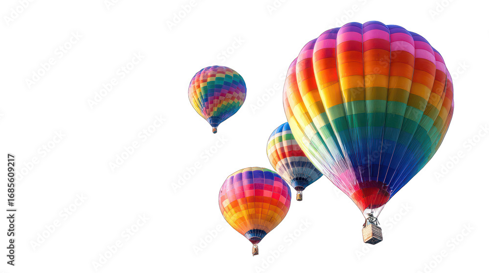 Fototapeta premium Colorful hot air balloons against a black background (2)