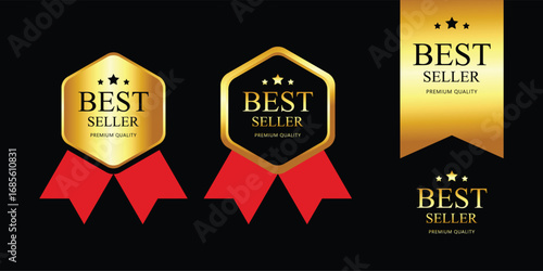 Set of Best Seller label for business purpose