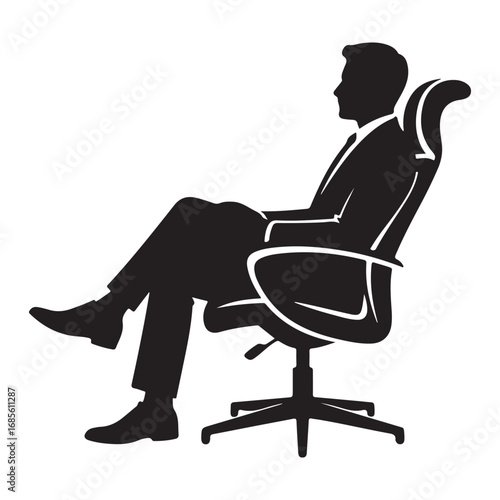 Silhouette of Businessman Walking with Briefcase
