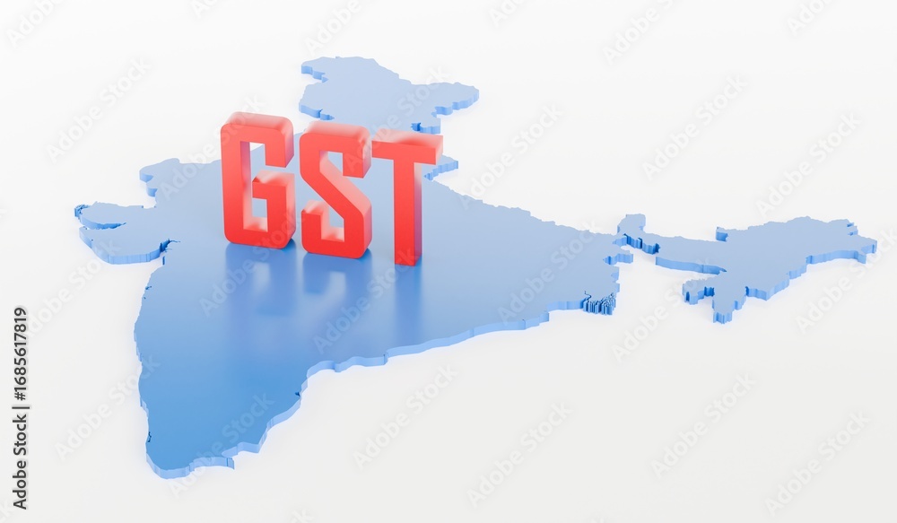 Obraz premium India GST Isolated white background