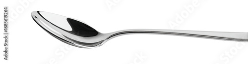 A single, curved, metallic spoon