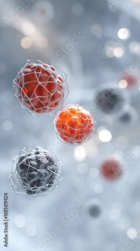 Inflammation particles in human body background